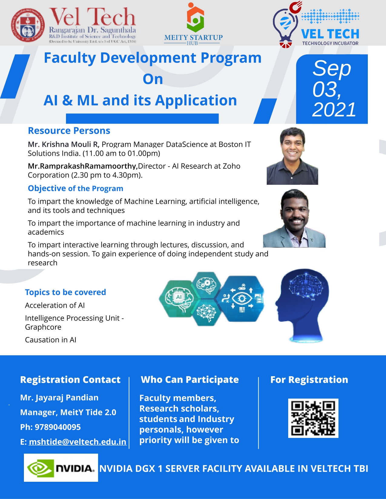 One day Faculty Development Program on AI and ML and its Application 2021